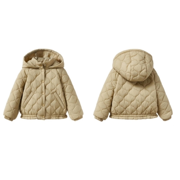 ZARA PUFFER COAT Khaki5644/555 SIZE 3-4 YEARS